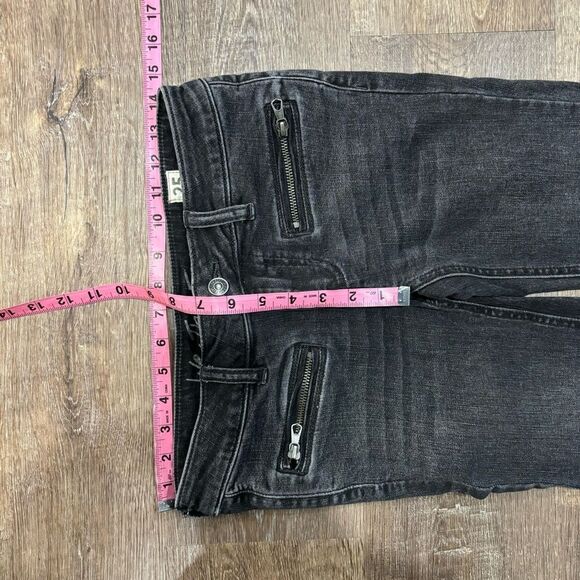 Free People We The Free Black Denim Jeans Zipper Accents Women's Size 25 - Picture 4 of 5